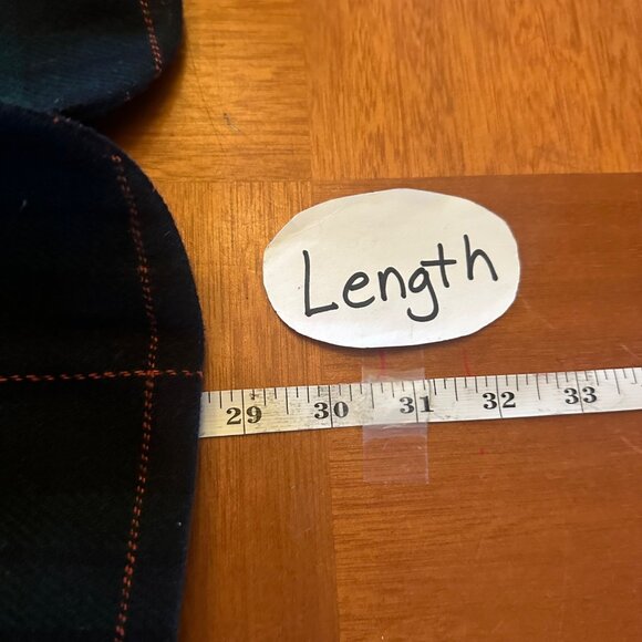 Sag Harbor Petite Green Plaid Blazer Jacket Size 10 Wool Blend Velvet Collar - Picture 4 of 7